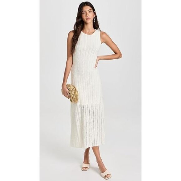 NWT Minkpink Women's Tinsley Knit Midi Dress XS Sleeveless Textured Open Back - Picture 1 of 16